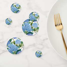Blauwe Hortensia's Waterverf Bloemen Confetti