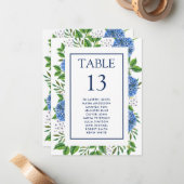 Blauwe hortensia's Zitting Chart Kaarten voor brui Notitiekaartje (Voorkant / Achterkant in situ)