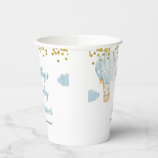 Blauwe hotair ballon - Whitepapers Papieren Bekers (Links)