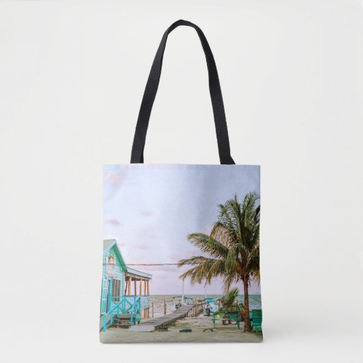 BLAUWE HOUDEN HUIS NORMAAL WATER TOTE BAG (Voorkant)