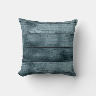 Blauwe Houten Cabine Donkere Schaduwen Rustieke Ti Kussen