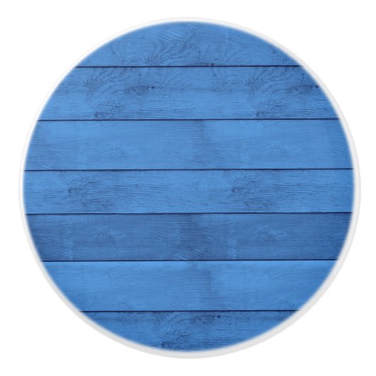 Blauwe houten keramische romp knop (Voorkant)