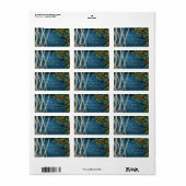 Blauwe Houten Lichten Rustieke Kerstmis Bruiloft A Etiket (Full Sheet)