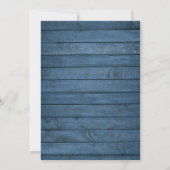 Blauwe Houten Slingerlichten Citroen Bruiloftsfees Kaart (Achterkant)