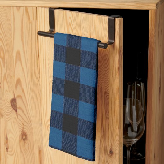 Blauwe Houthakkersruitjes Theedoek (Derde Gevouwen)