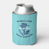 Blauwe houtplanken donkerblauw blauw blauw boetank blikjeskoeler (Blikje Voorkant)