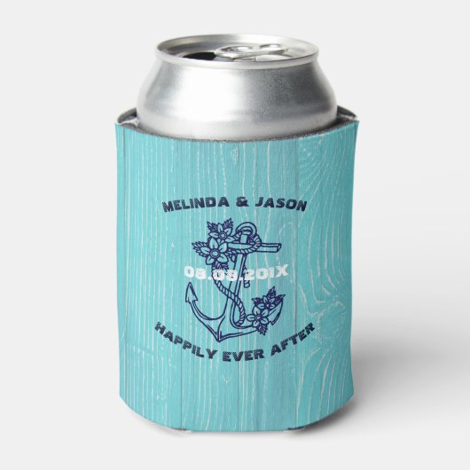 Blauwe houtplanken donkerblauw blauw blauw boetank blikjeskoeler (Blikje Voorkant)