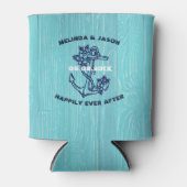 Blauwe houtplanken donkerblauw blauw blauw boetank blikjeskoeler (Voorkant)