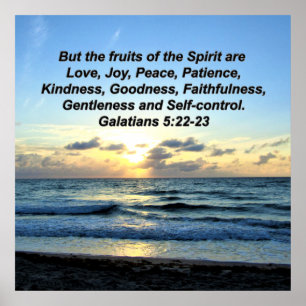 BLAUWE HUIDEN GALATIANS 5 VRUCHTEN VAN DE GEDISTIL POSTER