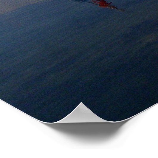 Blauwe huisboot Isle of Wight Poster (Hoek)