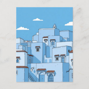 Blauwe Huizen in Chefchaouen Marokko Reizen Briefkaart