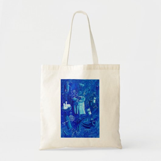 Blauwe Huwelijk Contemporaine Kunst Schilderij Tote Bag (Voorkant)