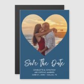 Blauwe huwelijksfoto sparen de datum magnetische K (Voorkant / Achterkant)