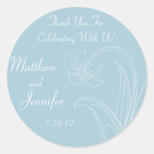 Blauwe huwelijksgunst Etiketten met Aangepaste Tek (Voorkant)