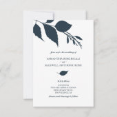 Blauwe Huwelijksuitnodiging met QR Code Kaart (Voorkant)