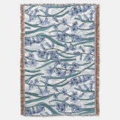 Blauwe Hyacint bloemen op wit Deken (Voorkant Verticaal)