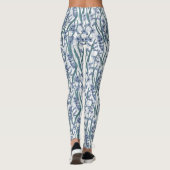 Blauwe Hyacint bloemen op wit Leggings (Achterkant)
