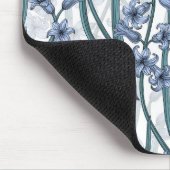 Blauwe Hyacint bloemen op wit Muismat (Hoek)