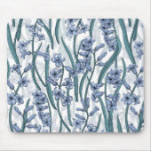 Blauwe Hyacint bloemen op wit Muismat (Voorkant)
