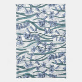 Blauwe Hyacint bloemen op wit Theedoek (Verticaal)