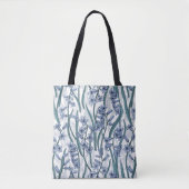 Blauwe Hyacint bloemen op wit Tote Bag (Voorkant)