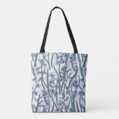 Blauwe Hyacint bloemen op wit Tote Bag (Achterkant)