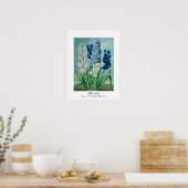 Blauwe hyacinten  botanische kunst poster (Keuken)