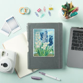 Blauwe hyacinten  botanische kunst sticker (iPad Cover)