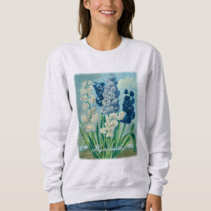 Blauwe hyacinten  botanische kunst trui