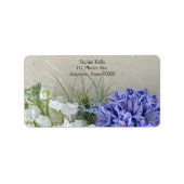 Blauwe hyacinth met witte bloemen etiket (Voorkant)