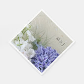 Blauwe hyacinth met witte bloemen servet (Hoek)
