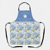 Blauwe Hydragea Bloemen Patroon Koningin van de Ke Schort (Voorkant)