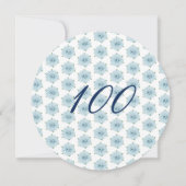 Blauwe Hydrangea 100ste Verrassingsverjaardagsfees Kaart (Achterkant)