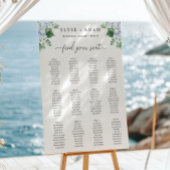 Blauwe Hydrangea 12 Tafel Zitplaatskaart Poster