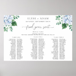 Blauwe hydrangea 3 Schuimbord voor banket Poster