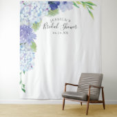 Blauwe Hydrangea Achtergrond - Fotohokje Wandkleed (In situ)