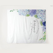 Blauwe Hydrangea Achtergrond - Fotohokje Wandkleed (Voorkant (horizontaal))