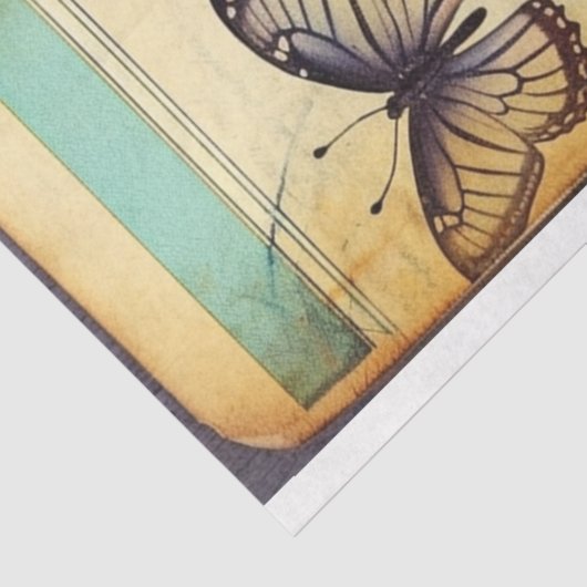 Blauwe hydrangea antiek manuscript ephemera tissuepapier (Detail)