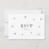 Blauwe Hydrangea Aquarel RSVP-kaart met Envelop RSVP Kaartje (Achterkant)