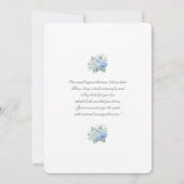 Blauwe Hydrangea Baby Shower Jongens Uitnodiging (Achterkant)