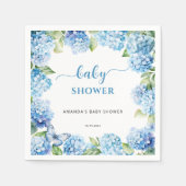 Blauwe Hydrangea Baby Shower Servet (Voorkant)