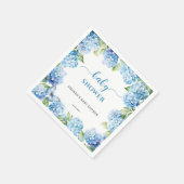 Blauwe Hydrangea Baby Shower Servet (Hoek)