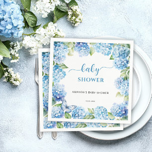Blauwe Hydrangea Baby Shower Servet
