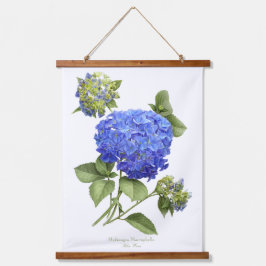 Blauwe hydrangea "Blauwe Golf" Floral Botanische K Hangend Wandkleed