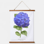 Blauwe hydrangea "Blauwe hemel" Florale botanische Hangend Wandkleed (Voorkant)