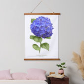 Blauwe hydrangea "Blauwe hemel" Florale botanische Hangend Wandkleed (Slaapkamer)