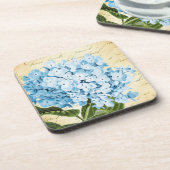 Blauwe hydrangea Bloem  Botanisch Bier Onderzetter (Linkerzijde)