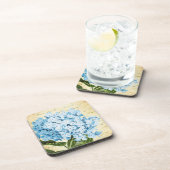 Blauwe hydrangea Bloem  Botanisch Bier Onderzetter (Rechterzijde)