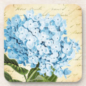 Blauwe hydrangea Bloem Botanisch Bier Onderzetter (Voorkant)