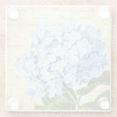 Blauwe hydrangea Bloem Botanisch Glazen Onderzetter (Achterkant)